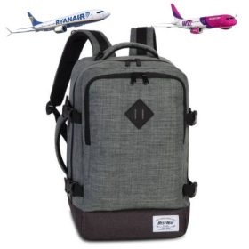    Peterson Wizzair, sivá palubná taška Ryanair, batoh 39 x 25 x 19,5 cm