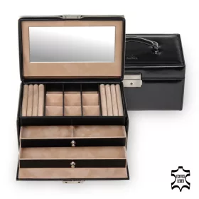    Sacher: Eva, držiak na šperky z bordovej kože, šperkovnica