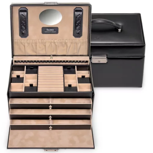  Sacher: Jasmin, čierna 3-zásuvková šperkovnica