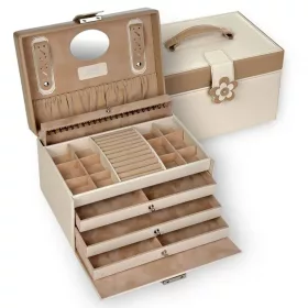  Sacher: Šperkovnica Jasmin krémovej farby s 3 zásuvkami