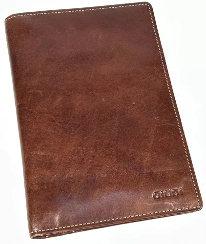  Giudi hnedý kožený držiak na pas, držiak na doklady