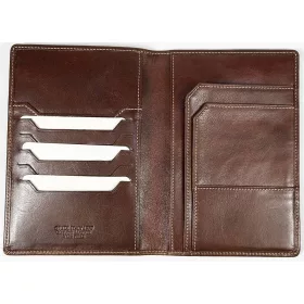  Giudi hnedý kožený držiak na pas, držiak na doklady