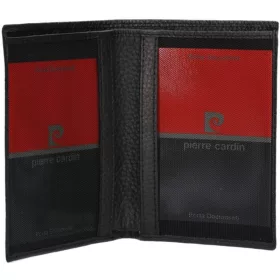    Pierre Cardin čierny kožený držiak na karty 10 × 7,5 cm
