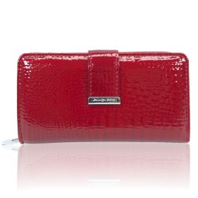    JENNIFER JONES DÁMSKA KOŽENÁ PEŇAŽENKA 5280-2 ČERVENÁ - STREDNÁ VEĽ.