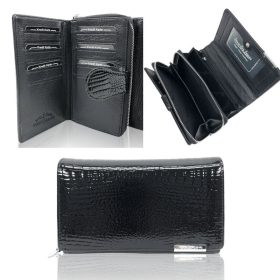    JENNIFER JONES DÁMSKA KOŽENÁ PEŇAŽENKA 5261-2 ČIERNA - STREDNÁ VEĽKOSŤ -