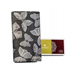    Peterson vertikálna, vzorovaná, sivá dámska kožená peňaženka s RFID ochranou 19×10 cm