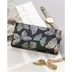    Peterson vertikálna, vzorovaná, sivá dámska kožená peňaženka s RFID ochranou 19×10 cm