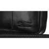  Pánska čierna kožená bočná taška Peterson 18 × 23 cm