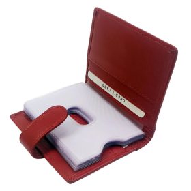  LA SCALA: červený kožený držiak na karty 10,5 x 7,5 cm