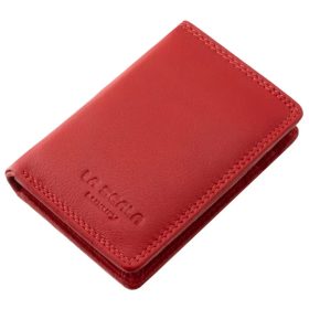    Dámsky kožený držiak na karty La Scala červený, držiak na papierové peniaze