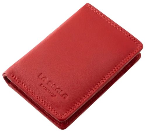  Dámsky kožený držiak na karty La Scala červený, držiak na papierové peniaze
