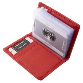    Dámsky kožený držiak na karty La Scala červený, držiak na papierové peniaze