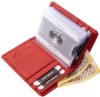  Dámsky kožený držiak na karty La Scala červený, držiak na papierové peniaze