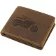  Hnedá motorkárska kožená peňaženka GreenDeed Chopper, chránená RFID
