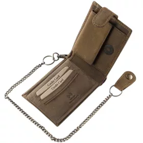    Hnedá kožená peňaženka GreenDeed, vzor motocykla Chopper, chránená RFID