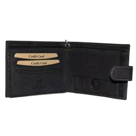    Čierna motorkárska kožená peňaženka GreenDeed Chopper s komplexným remienkom, chránená RFID