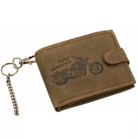    Hnedá motorkárska kožená peňaženka GreenDeed Chopper, chránená RFID