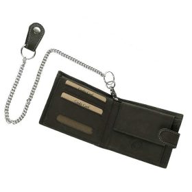    Čierna motorkárska kožená peňaženka GreenDeed Chopper, chránená RFID