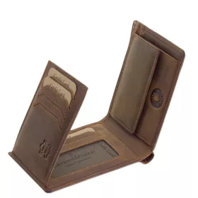    Hnedá kožená peňaženka GreenDeed, vzor motocykla Chopper, chránená RFID