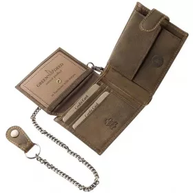    Hnedá kožená peňaženka GreenDeed, vzor motocykla Chopper, chránená RFID