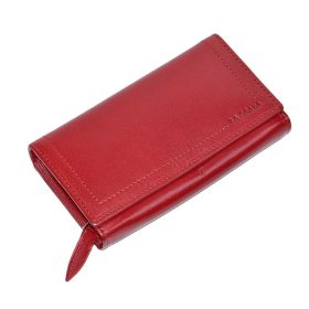  Červená veľká dámska kožená peňaženka La Scala