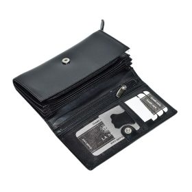  La Scala čierna veľká dámska kožená peňaženka