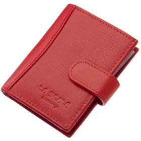 LA SCALA: čierny kožený držiak na karty 10,5 x 7,5 cm