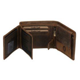    Rybárska kožená peňaženka GreenDeed so vzorom šťuky 12,3 x 9 cm