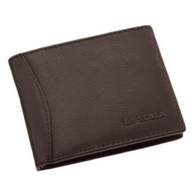 LA SCALA: čierny kožený držiak na karty 10,5 x 7,5 cm