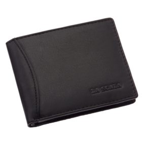 LA SCALA: čierny kožený držiak na karty 10,5 x 7,5 cm