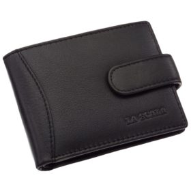 LA SCALA: čierny kožený držiak na karty 10,5 x 7,5 cm