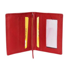    Dámsky kožený držiak na karty La Scala červený, držiak na papierové peniaze