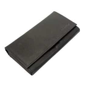    Dámska hnedá kožená peňaženka s držiakmi na karty a spisy