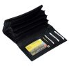  Dámska čierna kožená peňaženka s držiakmi na karty a spisy