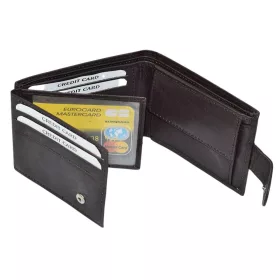    Kožená peňaženka La Scala v tmavohnedej farbe 11 × 8 cm