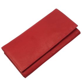    Dámska červená kožená peňaženka s držiakmi na karty a spisy
