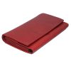  Dámska červená kožená peňaženka s držiakmi na karty a spisy