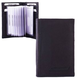  Čierny kožený držiak na karty