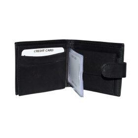  Čierna kožená peňaženka La Scala 10,5 × 8,3 cm