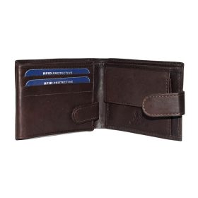  Kožená peňaženka La Scala tmavohnedá 11 × 8 cm