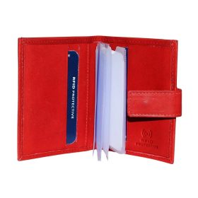    La Scala 16 ks červený kožený držiak na karty s RFID ochranou