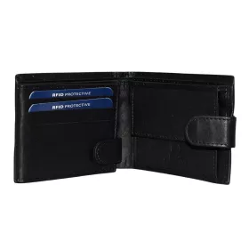  Čierna kožená peňaženka La Scala 11 × 8 cm