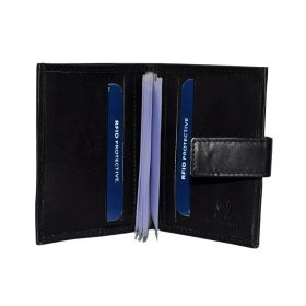    La Scala 16 ks čierny kožený držiak na karty s RFID ochranou