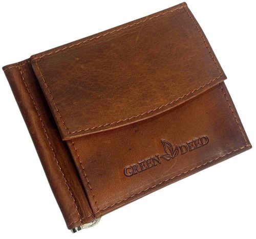  Kožená dolárová peňaženka v koňakovej farbe GreenDeed 11 × 9 cm