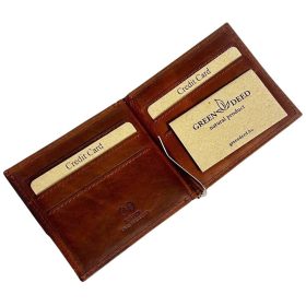    Kožená dolárová peňaženka v koňakovej farbe GreenDeed 11 × 9 cm