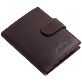 LA SCALA: čierny kožený držiak na karty 10,5 x 7,5 cm