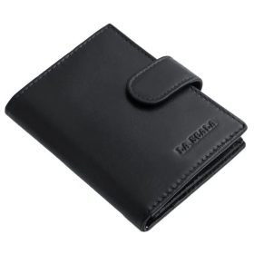 LA SCALA: čierny kožený držiak na karty 10,5 x 7,5 cm