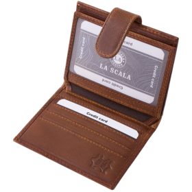 LA SCALA: čierny kožený držiak na karty 10,5 x 7,5 cm