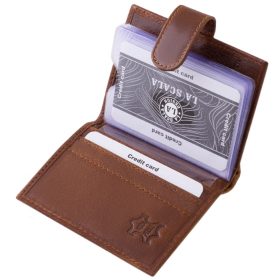    Hnedý kožený držiak na karty La Scala, držiak na papierové peniaze