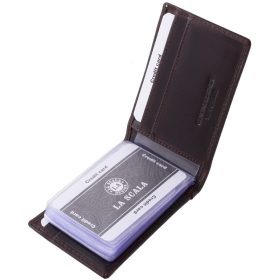    La Scala hnedá, horizontálny kožený držiak na karty, 24 ks., RFID